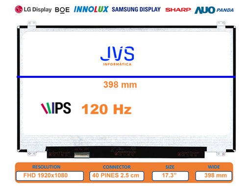 Écran N173HHE-G32 REV.C2 mat 17.3 pouces FHD 120 Hz [Nouveau]